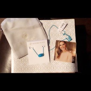 Elisa Matte Necklace In Aqua Howlite